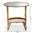 Baxton Studio Tamsin Modern and Contemporary Antique Gold Finished Metal and Mirrored Glass Accent Table with Tray Shelf