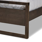 Baxton Studio Inicio Modern and Contemporary Charcoal Brown Finished Wood Queen Size Platform Bed