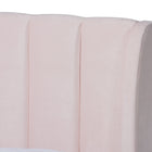 Baxton Studio Saverio Glam and Luxe Light Pink Velvet Fabric Upholstered Queen Size Platform Bed with Gold-Tone Legs