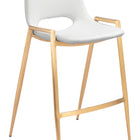 Zuo Desi Counter Stool (Set of 2) White & Gold