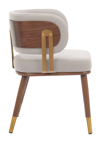 Zuo Brew Dining Chair Beige & Walnut