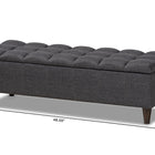 Baxton Studio Brette Mid-Century Modern Charcoal Fabric Upholstered Dark Brown Finished Wood Storage Bench Ottoman