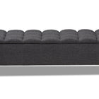 Baxton Studio Brette Mid-Century Modern Charcoal Fabric Upholstered Dark Brown Finished Wood Storage Bench Ottoman