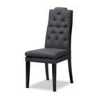 Baxton Studio Dylin Modern and Contemporary Dark Grey Fabric Upholstered and Dark Brown Finished Wood 7-Piece Dining Set