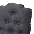 Baxton Studio Dylin Modern and Contemporary Charcoal Fabric Upholstered Button Tufted Wood Dining Chair Set of 2