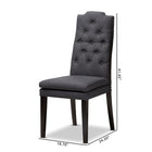 Baxton Studio Dylin Modern and Contemporary Charcoal Fabric Upholstered Button Tufted Wood Dining Chair Set of 2