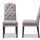 Baxton Studio Dylin Modern and ContemporaryGray Fabric Upholstered Button Tufted Wood Dining Chair Set of 2
