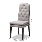 Baxton Studio Dylin Modern and ContemporaryGray Fabric Upholstered Button Tufted Wood Dining Chair Set of 2