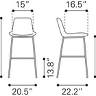 Zuo Tony Barstool Green & Gold