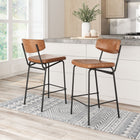 Zuo Charon Counter Stool (Set of 2) Vintage Brown