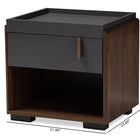 Baxton Studio Rikke Modern and Contemporary Two-Tone Gray and Walnut Finished Wood 1-Drawer Nightstand