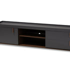 Baxton Studio Rikke Modern and Contemporary Two-Tone Gray and Walnut Finished Wood 2-Drawer TV Stand