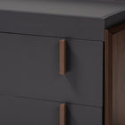 Baxton Studio Rikke Modern and Contemporary Two-Tone Gray and Walnut Finished Wood 2-Drawer TV Stand