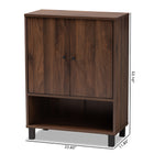 Baxton Studio Rossin Modern and Contemporary Walnut Brown Finished 2-Door Wood Entryway Shoe Storage Cabinet