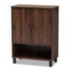 Baxton Studio Rossin Modern and Contemporary Walnut Brown Finished 2-Door Wood Entryway Shoe Storage Cabinet
