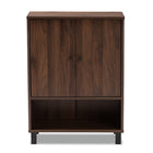 Baxton Studio Rossin Modern and Contemporary Walnut Brown Finished 2-Door Wood Entryway Shoe Storage Cabinet