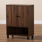 Baxton Studio Rossin Modern and Contemporary Walnut Brown Finished 2-Door Wood Entryway Shoe Storage Cabinet