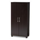 Baxton Studio Marine Modern and Contemporary Two-Tone Wenge and Black Finished 2-Door Wood Entryway Shoe Storage Cabinet