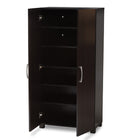 Baxton Studio Marine Modern and Contemporary Two-Tone Wenge and Black Finished 2-Door Wood Entryway Shoe Storage Cabinet