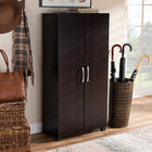Baxton Studio Marine Modern and Contemporary Two-Tone Wenge and Black Finished 2-Door Wood Entryway Shoe Storage Cabinet