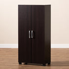 Baxton Studio Marine Modern and Contemporary Two-Tone Wenge and Black Finished 2-Door Wood Entryway Shoe Storage Cabinet