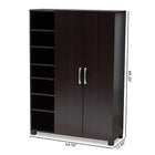 Baxton Studio Marine Modern and Contemporary Two-Tone Wenge and Black Finished 2-Door Wood Entryway Shoe Storage Cabinet with Open Shelves