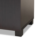 Baxton Studio Marine Modern and Contemporary Two-Tone Wenge and Black Finished 2-Door Wood Entryway Shoe Storage Cabinet with Open Shelves