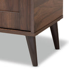 Baxton Studio Cormier Mid-Century Modern Walnut Brown finished 2-Door Wood Entryway Shoe Storage Cabinet
