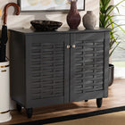 Baxton Studio Winda Modern and Contemporary Dark Gray 2-Door Wooden Entryway Shoe Storage Cabinet