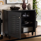 Baxton Studio Winda Modern and Contemporary Dark Gray 2-Door Wooden Entryway Shoe Storage Cabinet