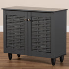 Baxton Studio Winda Modern and Contemporary Dark Gray 2-Door Wooden Entryway Shoe Storage Cabinet