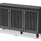 Baxton Studio Fernanda Modern and Contemporary Dark Gray 3-Door Wooden Entryway Shoe Storage Wide Cabinet