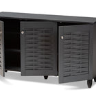 Baxton Studio Winda Modern and Contemporary Dark Gray 3-Door Wooden Entryway Shoe Storage Cabinet