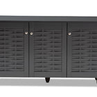 Baxton Studio Winda Modern and Contemporary Dark Gray 3-Door Wooden Entryway Shoe Storage Cabinet