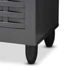 Baxton Studio Winda Modern and Contemporary Dark Gray 3-Door Wooden Entryway Shoe Storage Cabinet