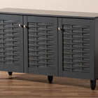 Baxton Studio Winda Modern and Contemporary Dark Gray 3-Door Wooden Entryway Shoe Storage Cabinet