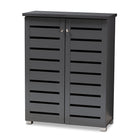Baxton Studio Adalwin Modern and Contemporary Dark Gray 2-Door Wooden Entryway Shoe Storage Cabinet
