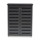 Baxton Studio Adalwin Modern and Contemporary Dark Gray 2-Door Wooden Entryway Shoe Storage Cabinet