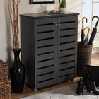 Baxton Studio Adalwin Modern and Contemporary Dark Gray 2-Door Wooden Entryway Shoe Storage Cabinet