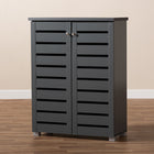 Baxton Studio Adalwin Modern and Contemporary Dark Gray 2-Door Wooden Entryway Shoe Storage Cabinet