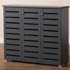 Baxton Studio Adalwin Modern and Contemporary Dark Gray 3-Door Wooden Entryway Shoe Storage Cabinet