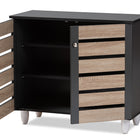 Baxton Studio Gisela Modern and Contemporary Two-Tone Oak and Dark Gray 2-Door Shoe Storage Cabinet