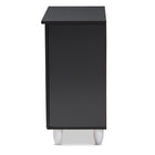 Baxton Studio Gisela Modern and Contemporary Two-Tone Oak and Dark Gray 2-Door Shoe Storage Cabinet