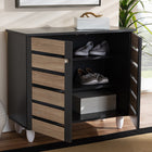 Baxton Studio Gisela Modern and Contemporary Two-Tone Oak and Dark Gray 2-Door Shoe Storage Cabinet