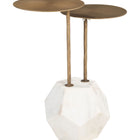 Zuo Anten Side Table Brass & White