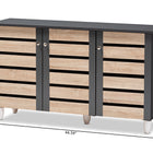 Baxton Studio Gisela Modern and Contemporary Two-Tone Oak and Dark Gray 3-Door Shoe Storage Cabinet