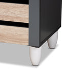 Baxton Studio Gisela Modern and Contemporary Two-Tone Oak and Dark Gray 3-Door Shoe Storage Cabinet