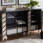 Baxton Studio Gisela Modern and Contemporary Two-Tone Oak and Dark Gray 3-Door Shoe Storage Cabinet