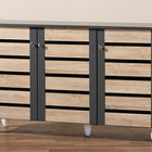 Baxton Studio Gisela Modern and Contemporary Two-Tone Oak and Dark Gray 3-Door Shoe Storage Cabinet