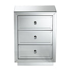 Baxton Studio Lina Modern and Contemporary Hollywood Regency Glamour Style Mirrored 3-Drawer End Table